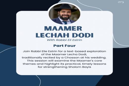 Part Four Maamer Lechah Dodi with Rabbi Eli Estrin
