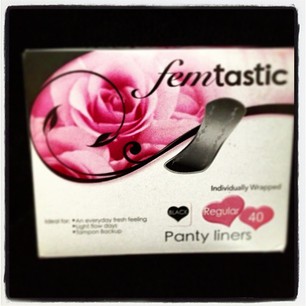 Femtastic Black Feminine Pantyliners - Regular