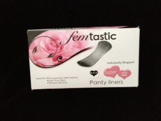 Femtastic Black Feminine Pantyliners - Super (Long)